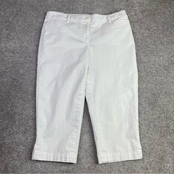 Talbots Pants - Talbots Perfect Skimmer Pants Women's 8P White Capri Chino Pockets Stretch